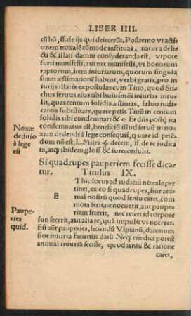 Si quadrupes pauperiem fecisse dicatur. Titulus IX.