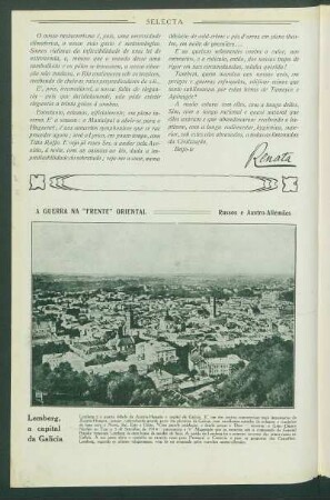A guerra na "frente" oriental. - Russos e Austro-Allemães : Lemberg a capital da Galicia
