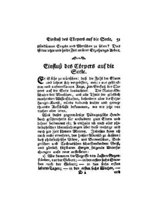 Einfluß des Cörpers auf die Seele