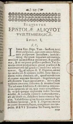 Epistolae aliquot Wirtembergicae
