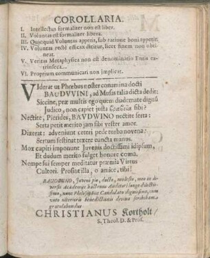 Gratulationes [Beiträger: Christianus Kortholt. A. Tribbechov. Matthias Wasmuth. D. G. Morhofius. Henningius Leve.]