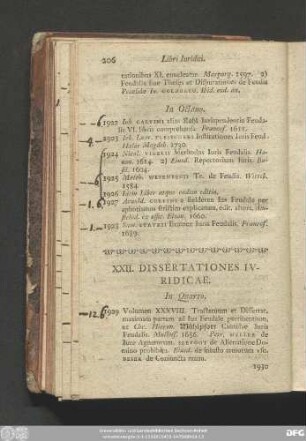 XXII. Dissertationes Iuridicae.