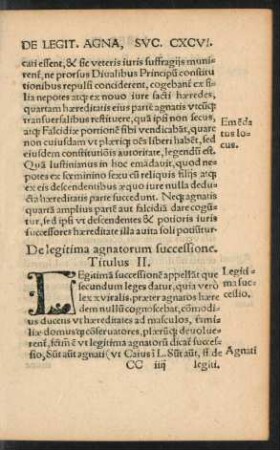 De legitima agnatorum successione. Titulus II.
