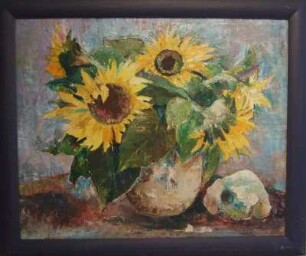 Sonnenblumen mit Stein