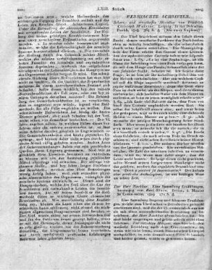 Scherz- und ernsthafte Miscellen von Friedrich Christoph Weisser. Leipzig, in der Dyk’schen Buchh. 1808. 364 S. 8.