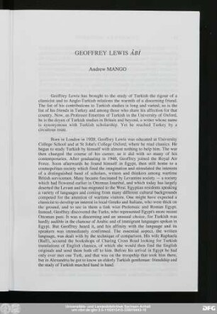 Geoffrey Lewis Âbı Andrew Mango