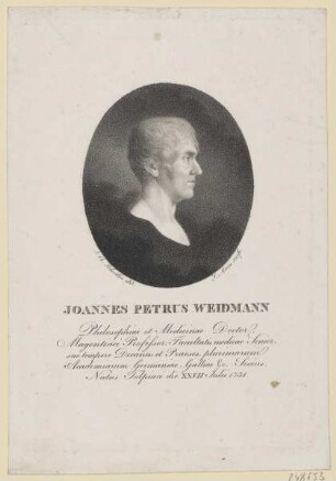 Bildnis des Joannes Petrus Weidmann