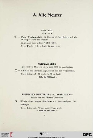 A. Alte Meister (Nr. 1-13)
