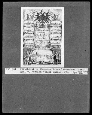 Titelblatt zu Abraham Saurs Städtebuch, fortgesetzt von Hermann Adolph Authes