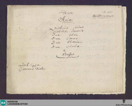Ascolto in campo armata - Don Mus.Ms. 1933 : T, orch; B|b