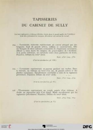 Tapisseries du Cabinet de Sully (Nr. 114-116)