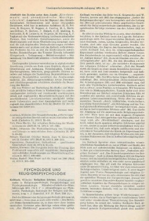 863-865 [Rezension] Keilbach, Wilhelm, Religiöses Erleben