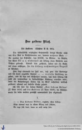 Das goldene Vließ. Die Kabiren.