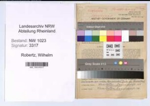 Entnazifizierung Wilhelm Robertz , geb. 01.06.1895 (Gaertner)