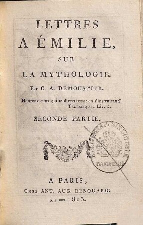 Lettres à Émilie, sur la mythologie, 2