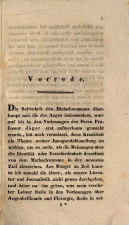 Über den wahren Blutschwamm des Auges und seine Verschiedenheit von andern ähnlichen Krankheiten