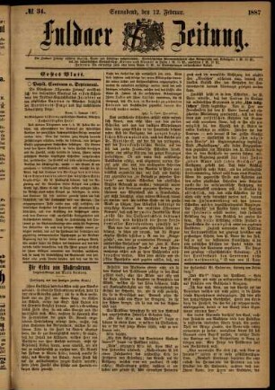 Ausgabe vom Samstag, den 12. Februar 1887.