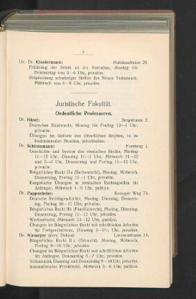 Juristische Fakultät.