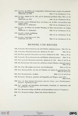 Messing und Bronze (Nr. 1033-1145)