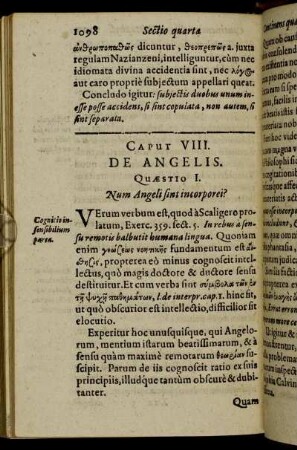 Caput VIII. De Angelis.