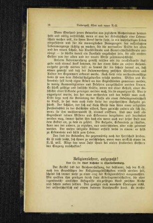 Religionslehrer, aufgepaßt!