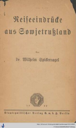 Reiseeindrücke aus Sowjetrußland