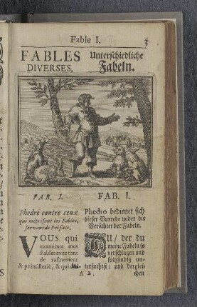 Fable I. : Fables diverses. Unterschiedliche Fabeln.