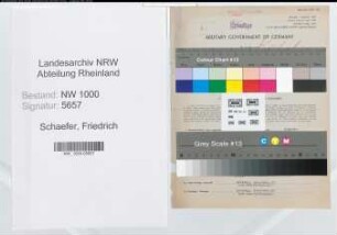 Entnazifizierung Friedrich Schaefer, geb. 13.10.1890 (Finanzbeamter)