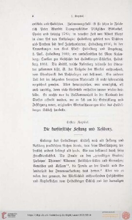 Erstes Kapitel: Die kurfürstliche Festung und Residenz
