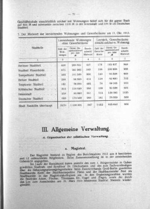 III. Allgemeine Verwaltung