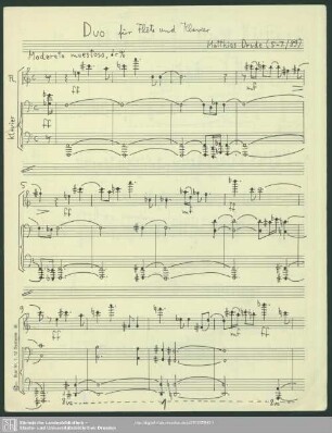Duo für Flöte und Klavier : (1989)