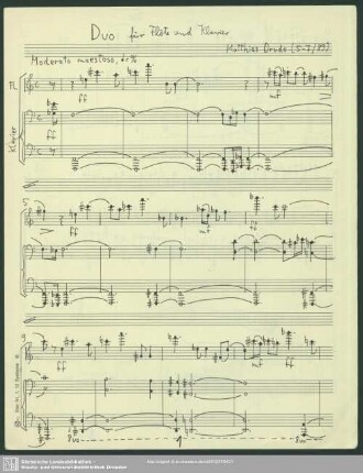 Duo für Flöte und Klavier : (1989)