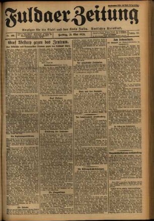 Ausgabe vom Freitag, den 21. Mai 1926.