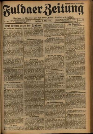 Ausgabe vom Freitag, den 21. Mai 1926.