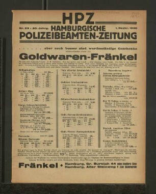 Nr. 23 * 20. Jahrg. 1. Dezbr. 1930