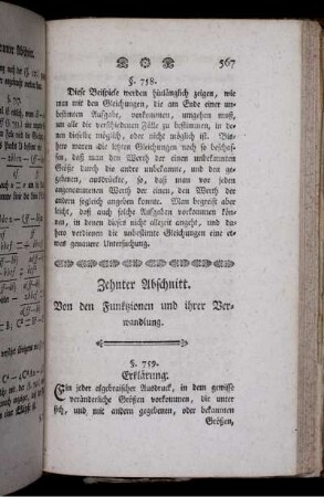 Zehnter Abschnitt. Von den Funktionen und ihrer Verwandlung.