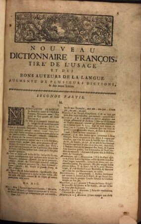 Nouveau Dictionnaire François : Contenant Generalement Tous Les Mots Anciens Et Modernes Et Plusieurs Remarques Sur La Langue Françoise, Ses Expressions Propres, Figures Et Burlesques ..., 2