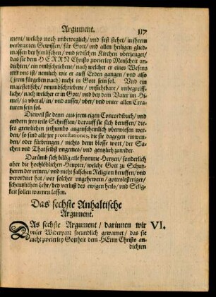 Das sechste Anhaltische Argument.