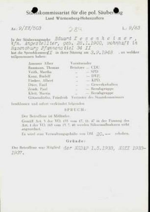 Kesenheimer, Eduard