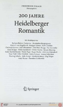 51: Heidelberger Jahrbücher: 200 Jahre Heidelberger Romantik