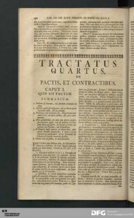 Tractatus Quartus, De Pactis, Et Contractibus.