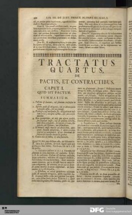 Tractatus Quartus, De Pactis, Et Contractibus.