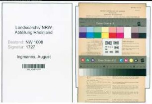 Entnazifizierung August Ingmanns , geb. 21.05.1891 (Baecker)