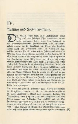 IV. Aufstieg und Fortentwicklung.