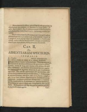 Cap. II. De Absentiarum Speciebus.