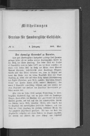 No. 5, 1881. Mai.
