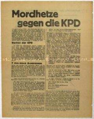 Flugblatt der KPD gegen die SPD