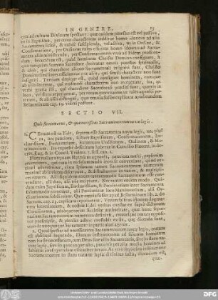Sectio VII. Quis sit numerus, & quae necessitas Sacramentorum novae legis.
