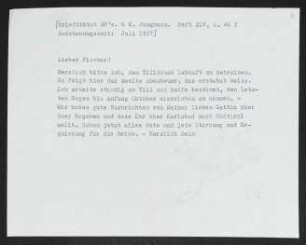 Brief von Gerhart Hauptmann an Samuel Fischer