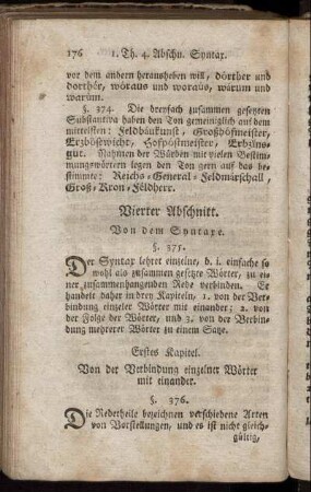 Vierter Abschnitt. Von dem Syntaxe.